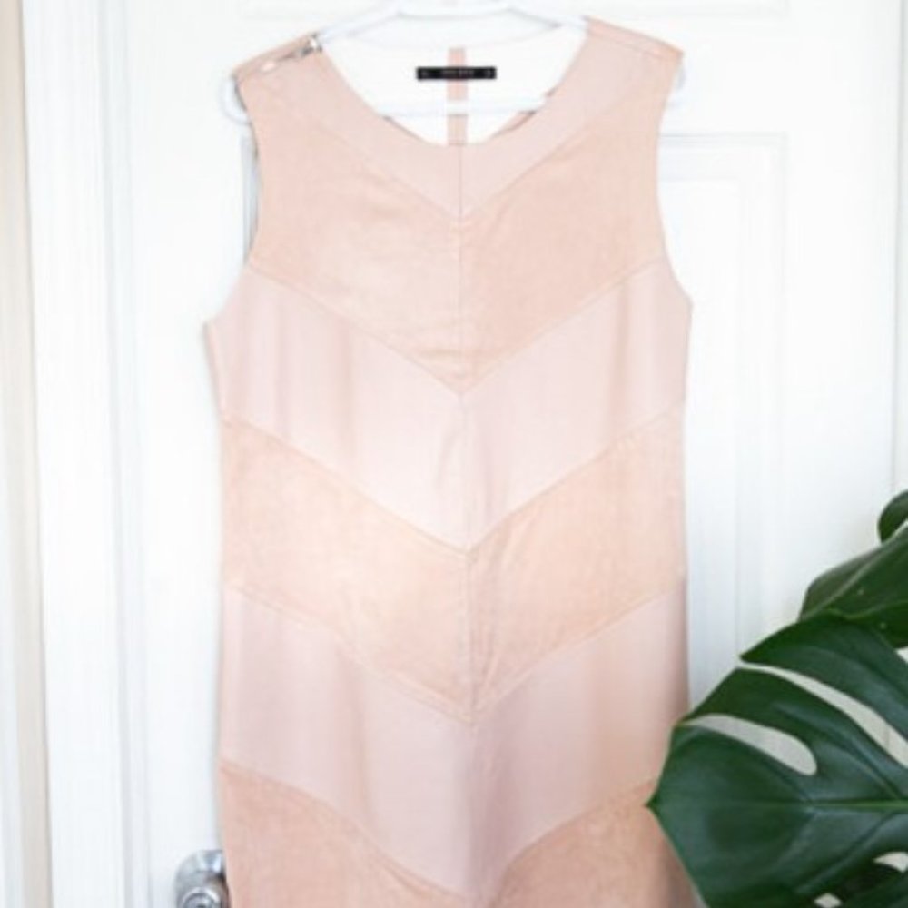 Zara Faux Leather/Suede Shift Dress